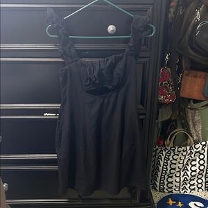 Free People Black Smocked Detail Dress